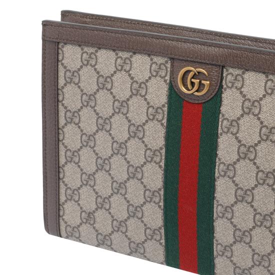 26SS 구찌 GG 슈프림 캔버스 오피디아 파우치 760243 96IWT8745 Grey - GUCCI