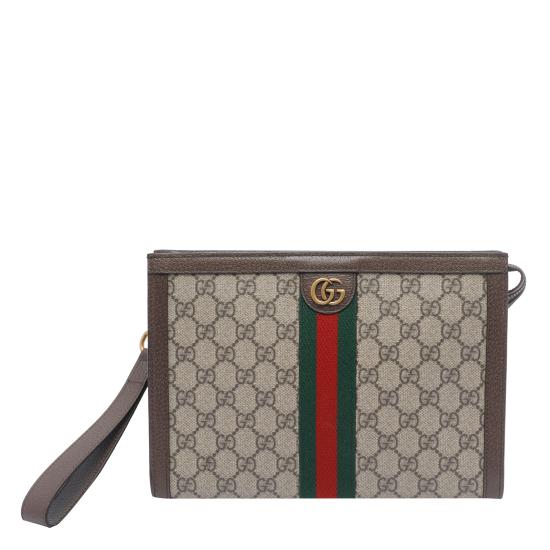 26SS 구찌 GG 슈프림 캔버스 오피디아 파우치 760243 96IWT8745 Grey
