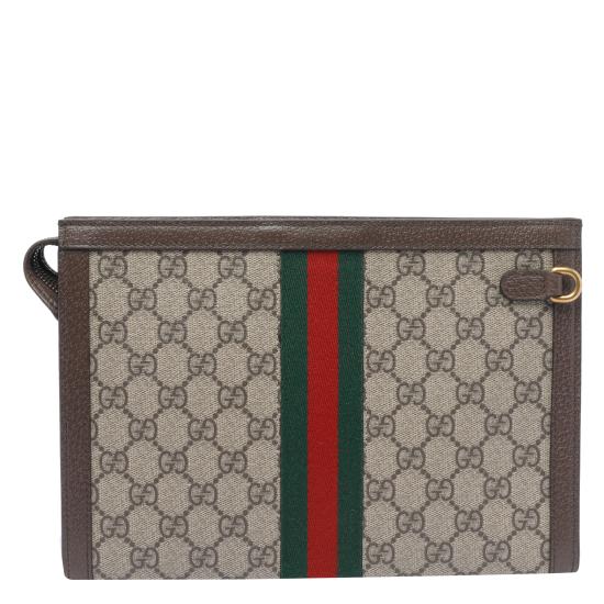 26SS 구찌 GG 슈프림 캔버스 오피디아 파우치 760243 96IWT8745 Grey - GUCCI