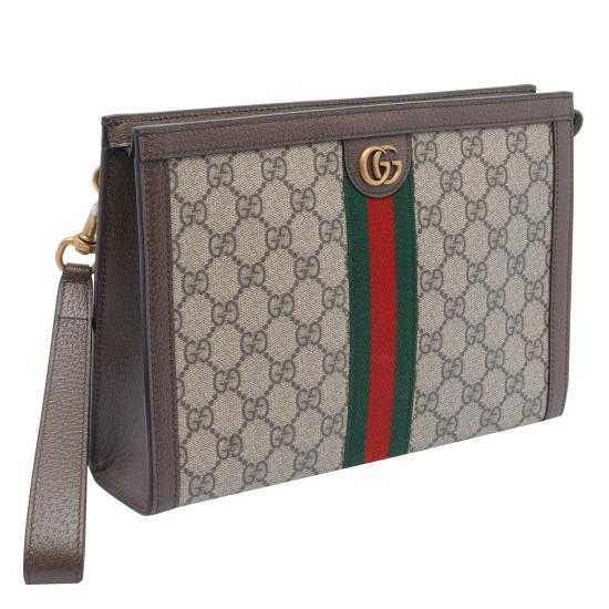 26SS 구찌 GG 슈프림 캔버스 오피디아 파우치 760243 96IWT8745 Grey - GUCCI