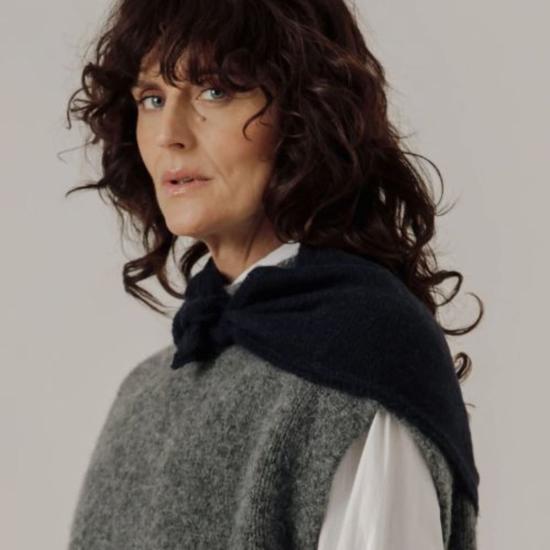  베어 니트웨어 머플러/스카프 베이비 알파카 반다나 다크 네이비