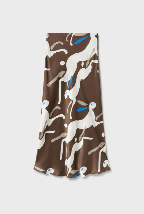  실크 런드리 롱 스커트 롱 바이어스컷 스커트 래빗 다크 어스 - SILK LAUNDRY