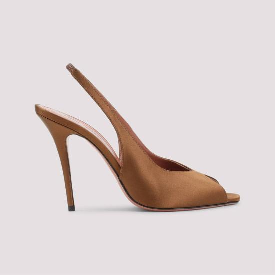  아미나 무아디 뮬/슬리퍼 Amina Muaddi Kistina 105 슬링 뮬 모카 - AMINA MUADDI