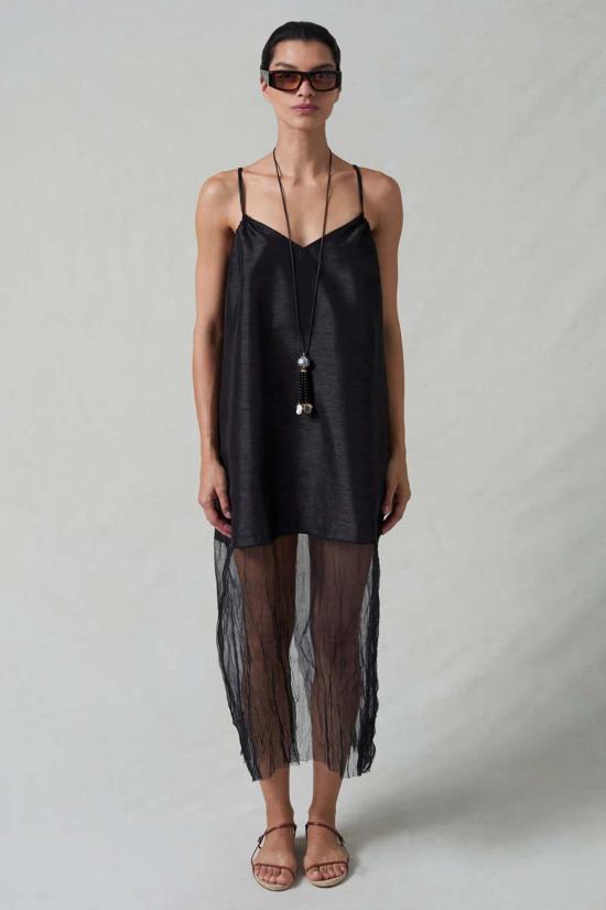  찬 루 원피스 테크노 듀피온 메쉬 드레스 블랙