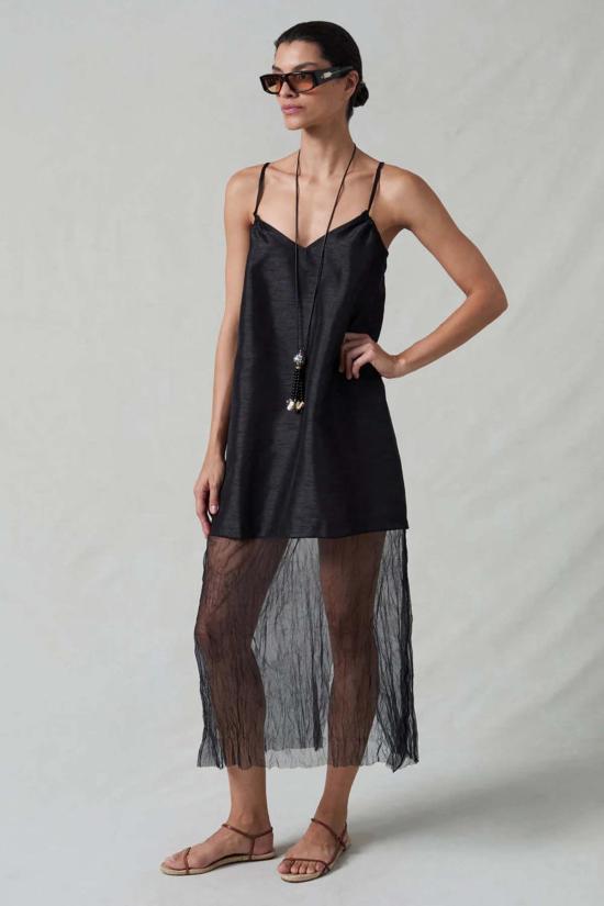  찬 루 원피스 테크노 듀피온 메쉬 드레스 블랙 - CHAN LUU