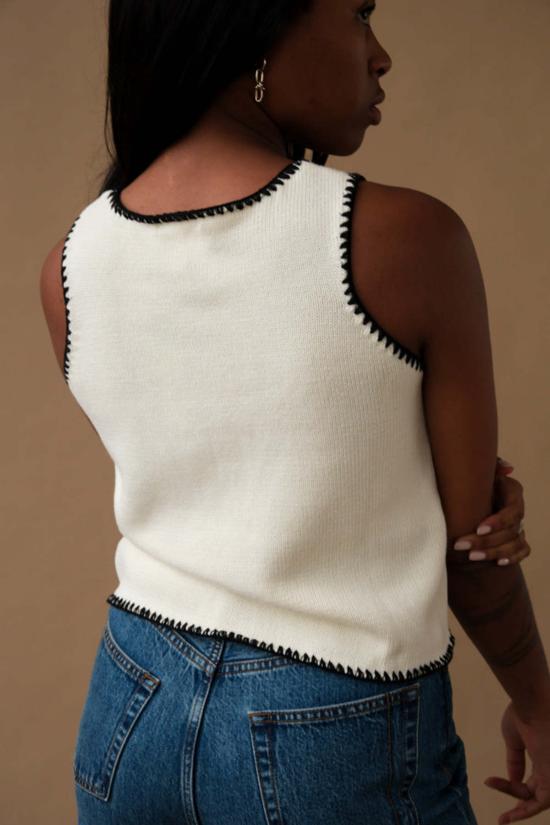  칼라한 민소매 티셔츠 캘러핸 말라 스티치 탱크 크림 - CALLAHAN