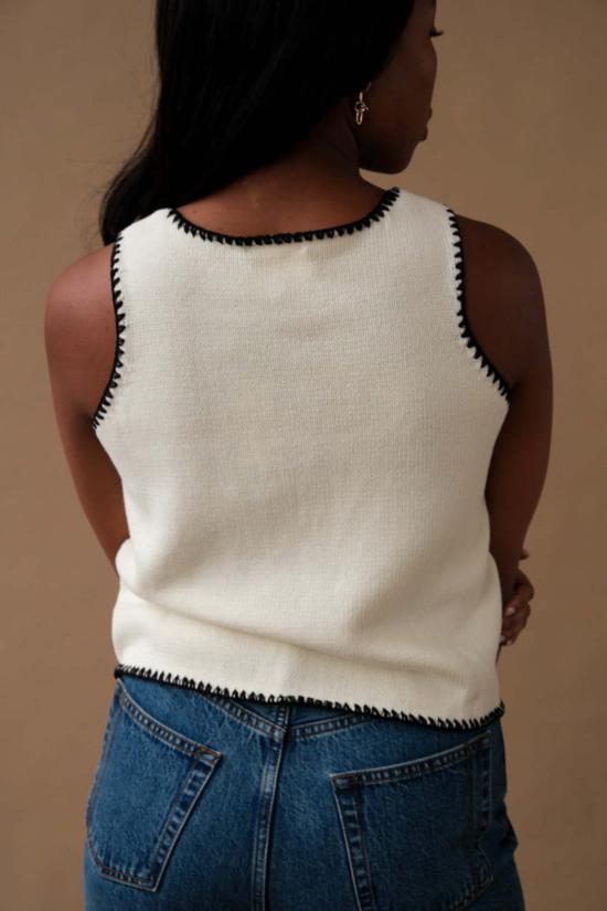  칼라한 민소매 티셔츠 캘러핸 말라 스티치 탱크 크림 - CALLAHAN