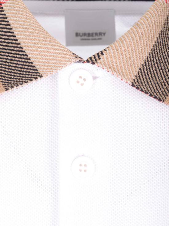  버버리 폴로 티셔츠 코튼 폴로 셔츠 화이트 - BURBERRY