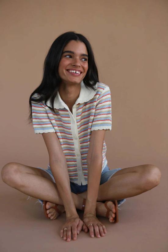  Callahan 반팔 티셔츠 칼라한 마이 크로셰 폴로 크림 - OTHER BRANDS