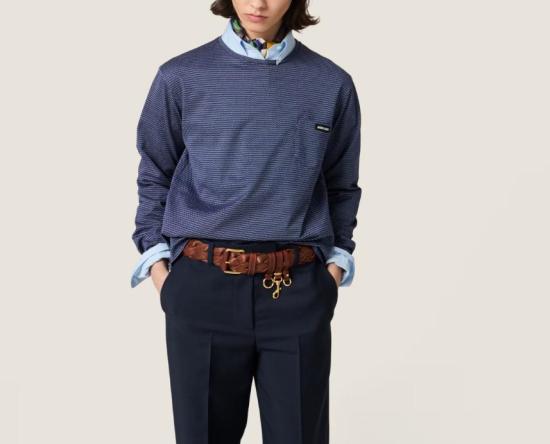 26SS 미우미우 반팔 티셔츠 MJLA47SOOO19J4 F0X32 ROYAL BIANCO - MIU MIU