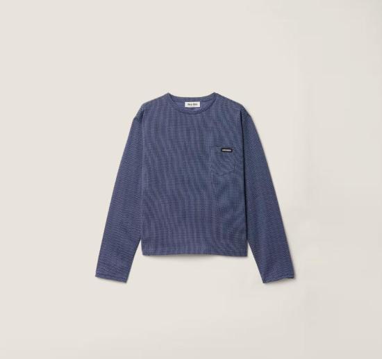 26SS 미우미우 반팔 티셔츠 MJLA47SOOO19J4 F0X32 ROYAL BIANCO