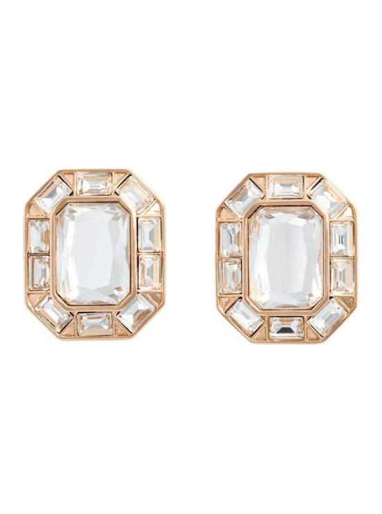  셀프 포트레이트 이어링 크리스탈 드롭  메탈릭