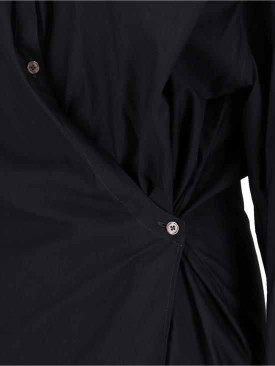 26SS 르메르 스트레이트 칼라 트위스트 셔츠 SH1141 LF1500 BK998 Black - LEMAIRE