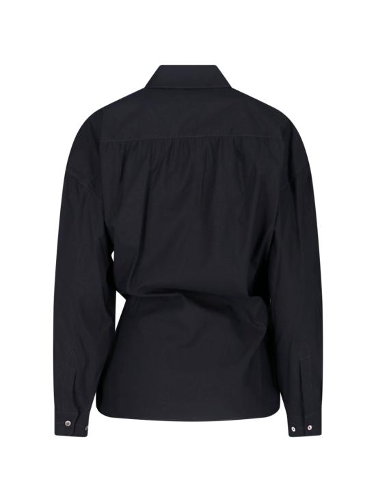 26SS 르메르 스트레이트 칼라 트위스트 셔츠 SH1141 LF1500 BK998 Black - LEMAIRE