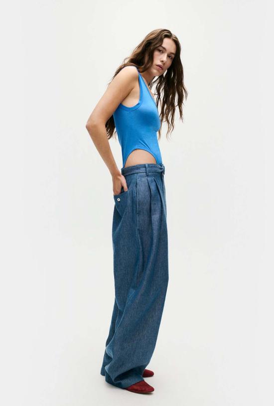  실크 런드리 바디수트 티셔츠 컷어웨이 바디수트 웨이브 - SILK LAUNDRY