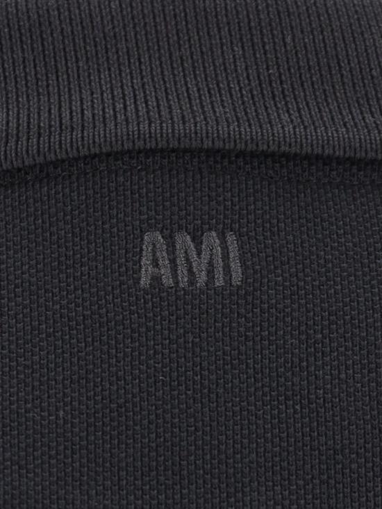  아미 폴로 티셔츠 Ami Alexandre Mattiussi 폴로 Ami De Coeur 폴로 셔츠 블랙 - AMI