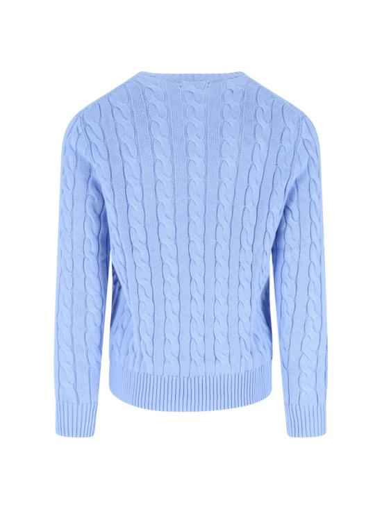 26SS 폴로 랄프로렌 로고 자수 케이블 니트 스웨터 710 775885 535 Blue - POLO RALPH LAUREN