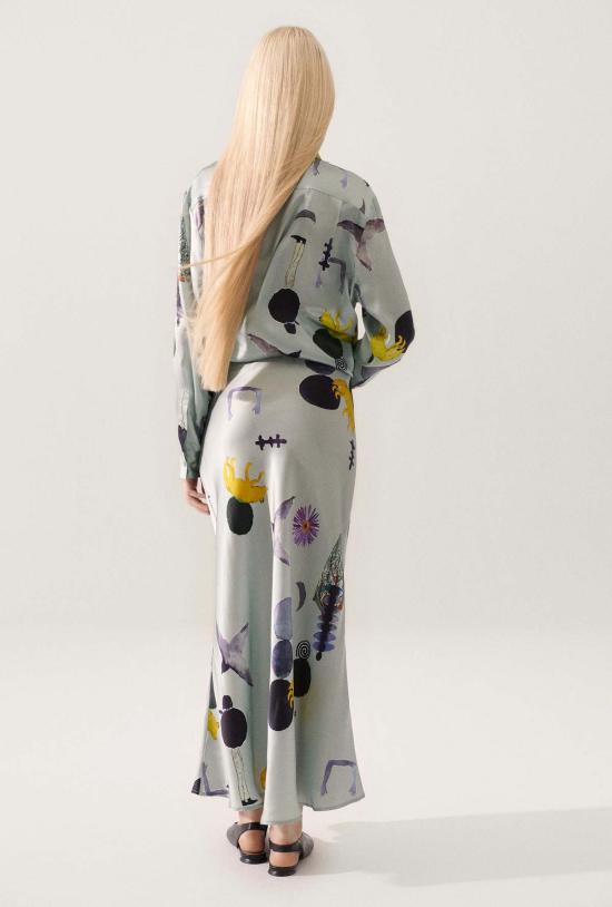  실크 런드리 롱 스커트 실크 세탁용 긴 바이어스컷 스커트 보호 - SILK LAUNDRY