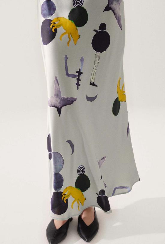  실크 런드리 롱 스커트 실크 세탁용 긴 바이어스컷 스커트 보호 - SILK LAUNDRY