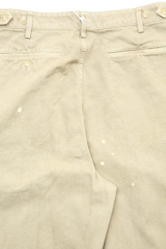  오라리 치노 팬츠 오랄리 가먼트 다이드 핀스 라이트 치노 원턱 와이드 팬츠 - AURALEE