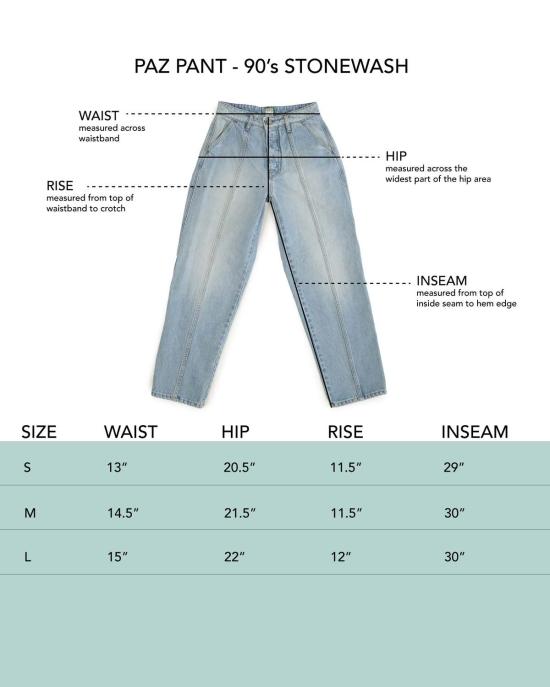  론 데님 팬츠 Lwn Paz 팬츠 90년대 스톤워시 리지드 데님 - LWN