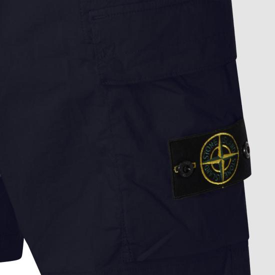  스톤 아일랜드 숏팬츠 네이비 코튼 반바지 - STONE ISLAND