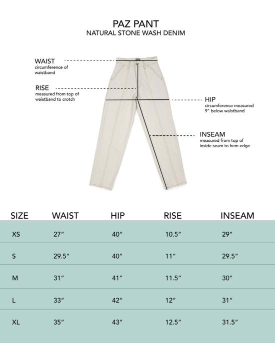  론 데님 팬츠 Lwn Paz 팬츠 내추럴 스톤워시 리지드 데님 - LWN