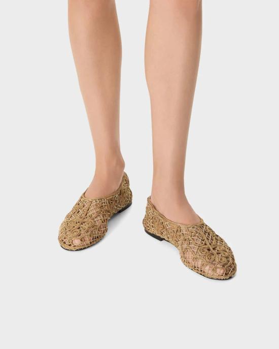  오디시 플랫 슈즈 아이리스 크로셰 플랫 베이지 - ODISSI