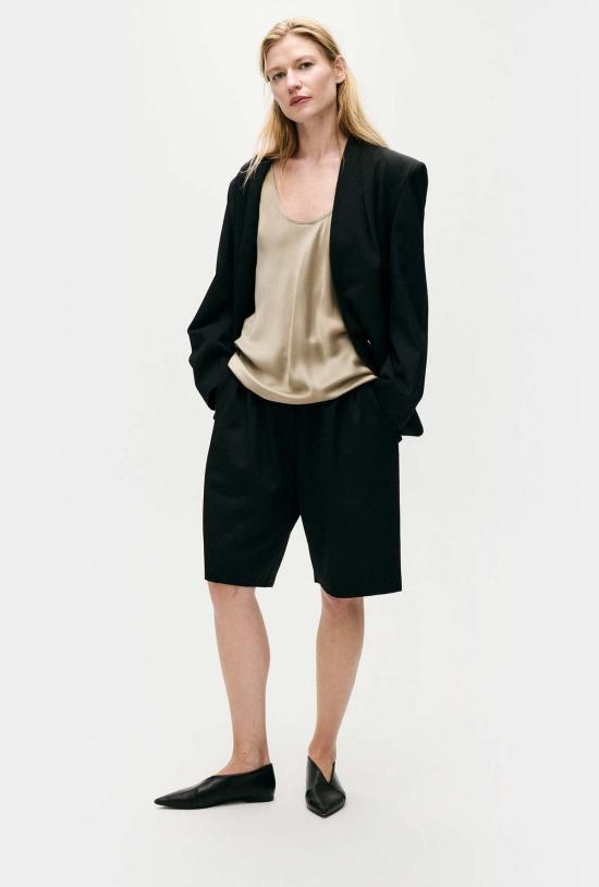  실크 런드리 민소매 티셔츠 스쿠프 넥 탱크 그래파이트 - SILK LAUNDRY