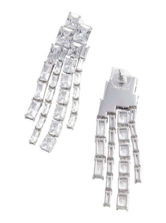  셀프 포트레이트 이어링 스퀘어 크리스탈 드롭  (크리스탈 디테일, 메탈릭) - SELF PORTRAIT