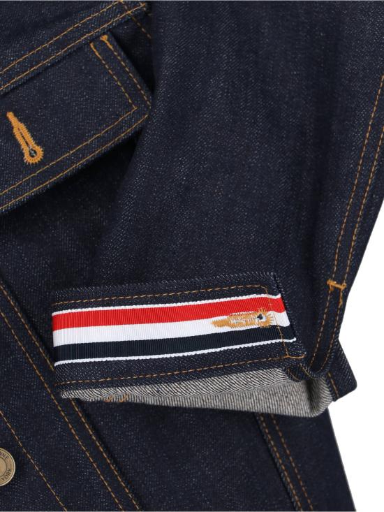  톰브라운 셀비지 데님 슈렁큰 재킷 FBC948U F1101 415 Blue - THOM BROWNE