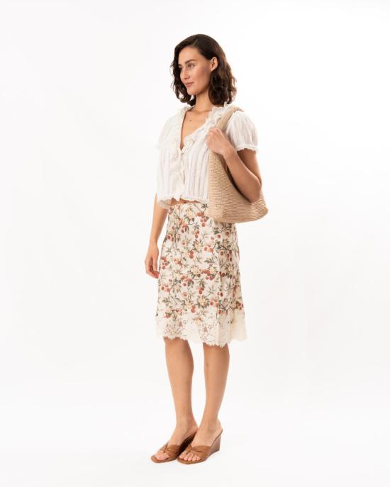  도엔 롱 스커트 Dôen Elowette 스커트 Cerise Et Fleur - DOEN