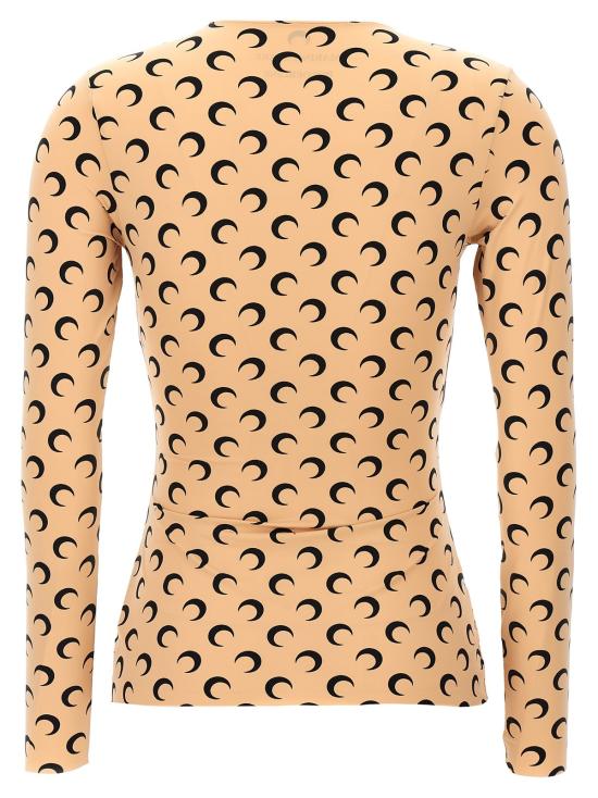  마린세르 긴팔 티셔츠 마린 세르 문 프린트 저지 탑 뉴트럴/블랙 - MARINE SERRE