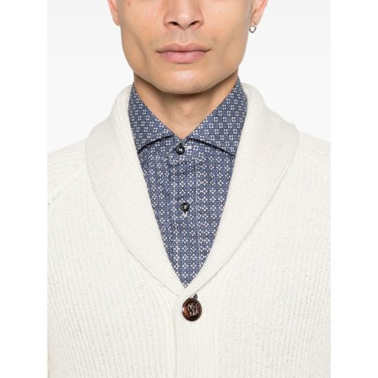  브루넬로 쿠치넬리 가디건 숄 칼라  오프 화이트 - BRUNELLO CUCINELLI