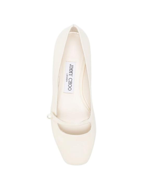  지미추 플랫 슈즈 엘리사 페이턴트 레더 발레 플랫 화이트 - JIMMY CHOO