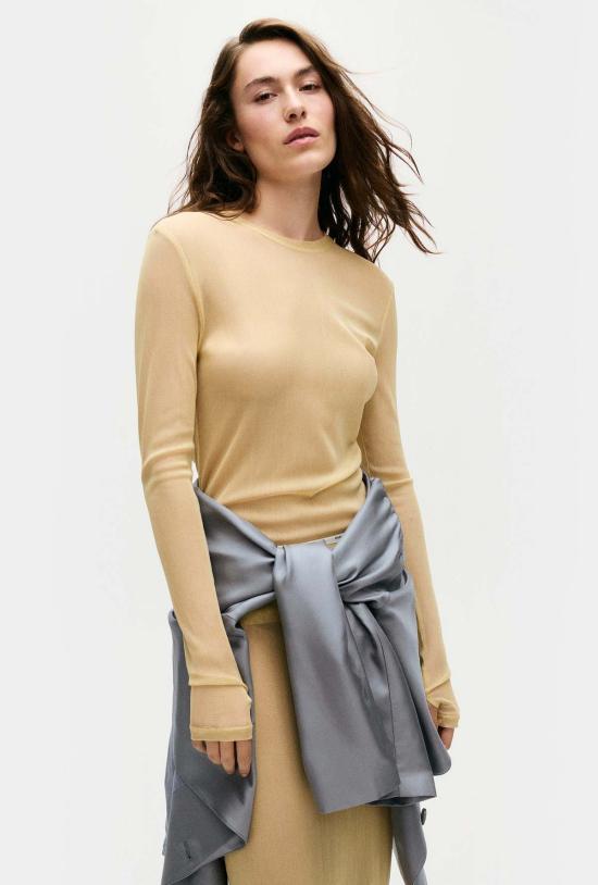  실크 런드리 긴팔 티셔츠 실크 세탁망사 긴팔 상의