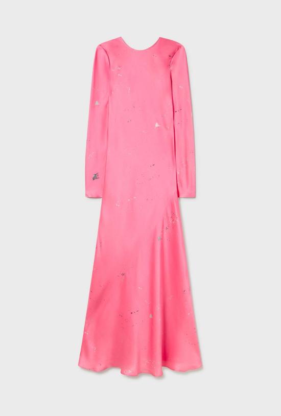  실크 런드리 롱 원피스 실크 세탁 긴팔 바이어스 드레스 호그워시 - SILK LAUNDRY