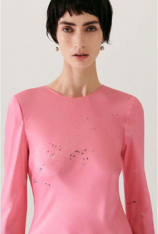  실크 런드리 롱 원피스 실크 세탁 긴팔 바이어스 드레스 호그워시 - SILK LAUNDRY