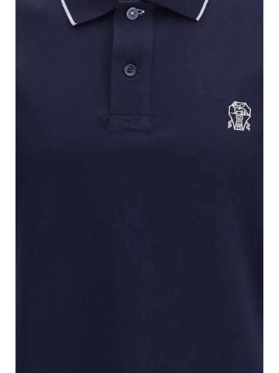 26SS 브루넬로 쿠치넬리 폴로 티셔츠 M0B139779G CK781 BLUE - BRUNELLO CUCINELLI