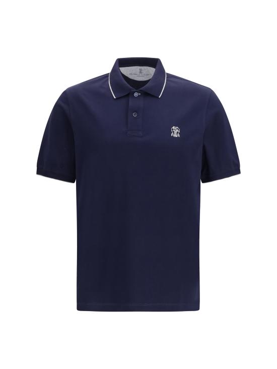 26SS 브루넬로 쿠치넬리 폴로 티셔츠 M0B139779G CK781 BLUE