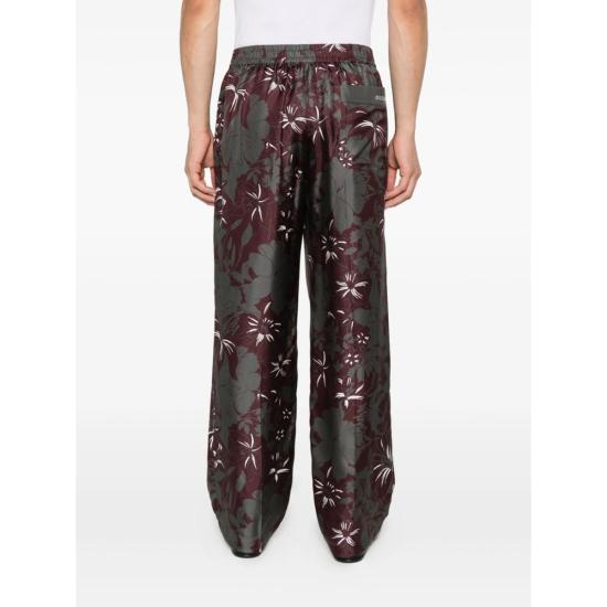  구찌 스트레이트 팬츠 팬츠 그레이/레드 - GUCCI