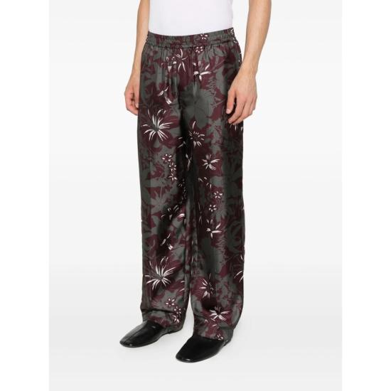  구찌 스트레이트 팬츠 팬츠 그레이/레드 - GUCCI