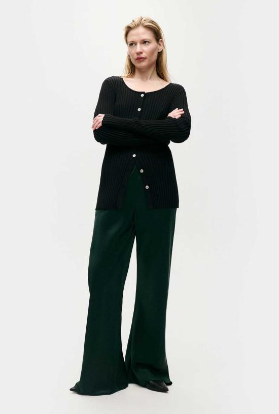  실크 런드리 가디건 립드 기아  블랙 - SILK LAUNDRY