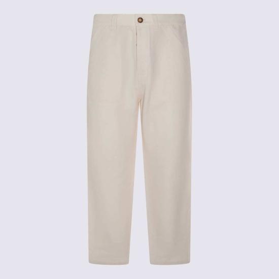  브루넬로 쿠치넬리 스트레이트 팬츠 Brunello Cucinelli 린넨 코튼 블렌드 팬츠