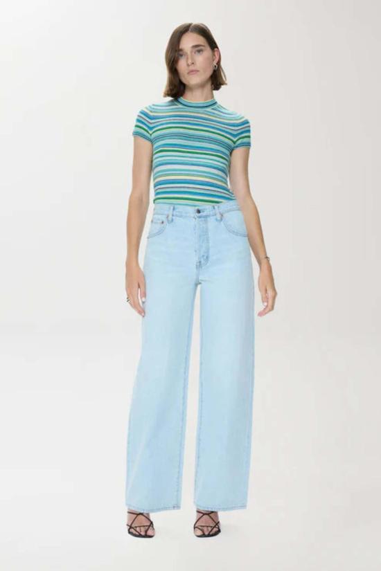  피스톨라 스웨터 셀레네 반팔  티셔츠 블루/그린 멀티 - PISTOLA