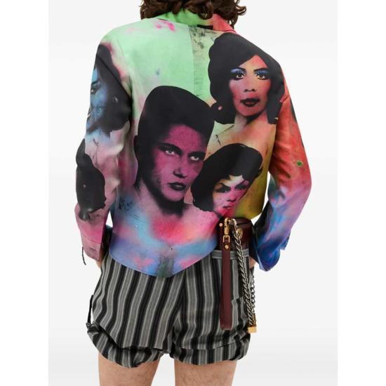  베르사체 긴팔 티셔츠 더 파티 롱 슬리브 셔츠 블루/그린 - VERSACE