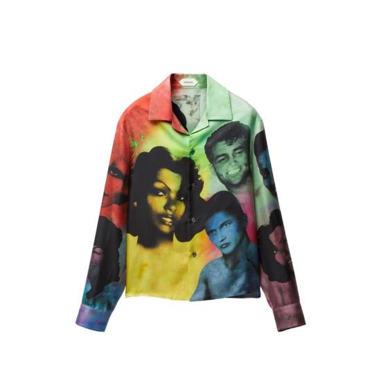  베르사체 긴팔 티셔츠 더 파티 롱 슬리브 셔츠 블루/그린