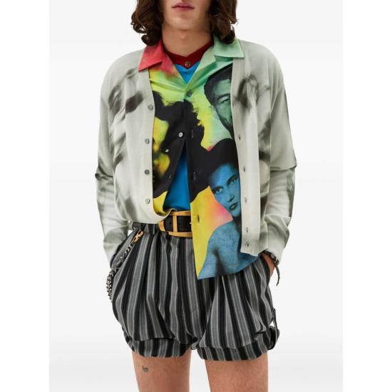  베르사체 긴팔 티셔츠 더 파티 롱 슬리브 셔츠 블루/그린 - VERSACE