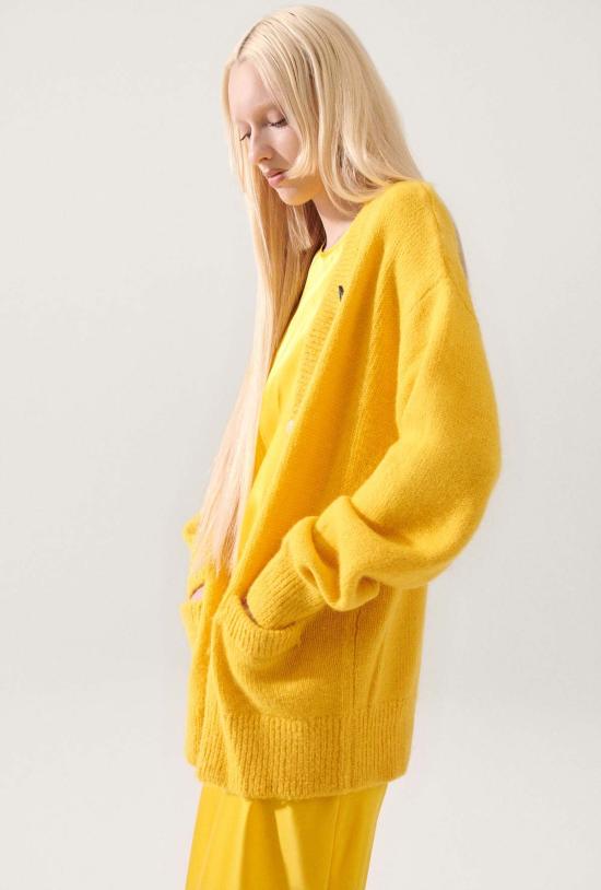  실크 런드리 가디건 실크 세탁 알파카 슬라우치  마리골드 - SILK LAUNDRY