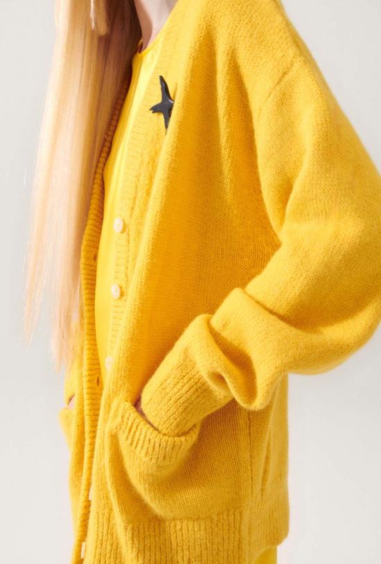  실크 런드리 가디건 실크 세탁 알파카 슬라우치  마리골드 - SILK LAUNDRY